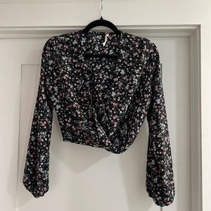 Faux Wrap Cropped Top